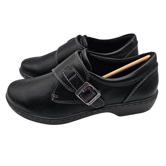Eastland Black Sherri Womans Shoe Size 7W Slip on Monk Strap Comfort Loafers NEW - Picture 1 of 7